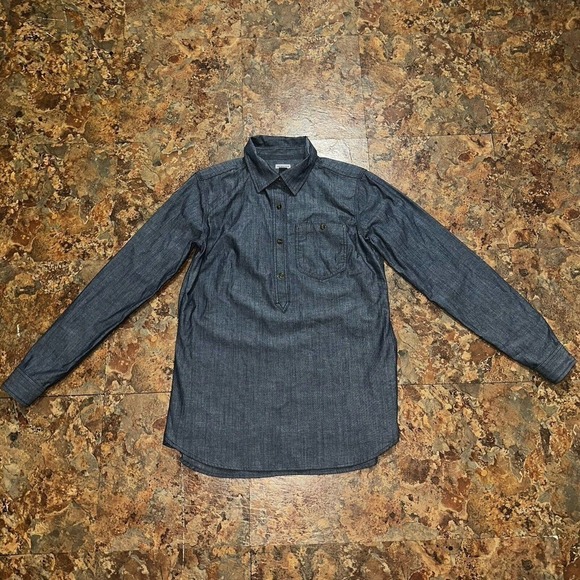 Carhartt Women’s Long Sleeve Collared Half Button Down Shirt Blue Size Small - Picture 2 of 8